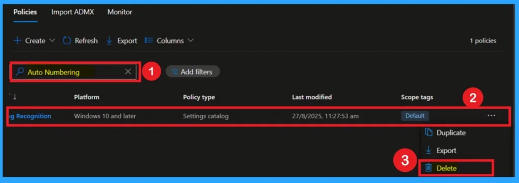 Auto Numbering Recognition user in OneNote in Intune Policy 12 Auto Numbering Recognition user in OneNote in Intune Policy - Fig.12