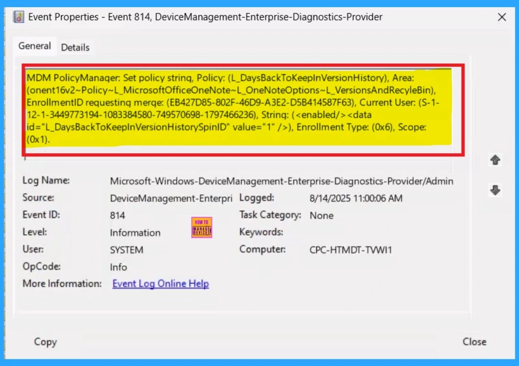 Set Retention Period for OneNote Version History using Intune Policy 10 Set Retention Period for OneNote Version History using Intune Policy - Fig.10