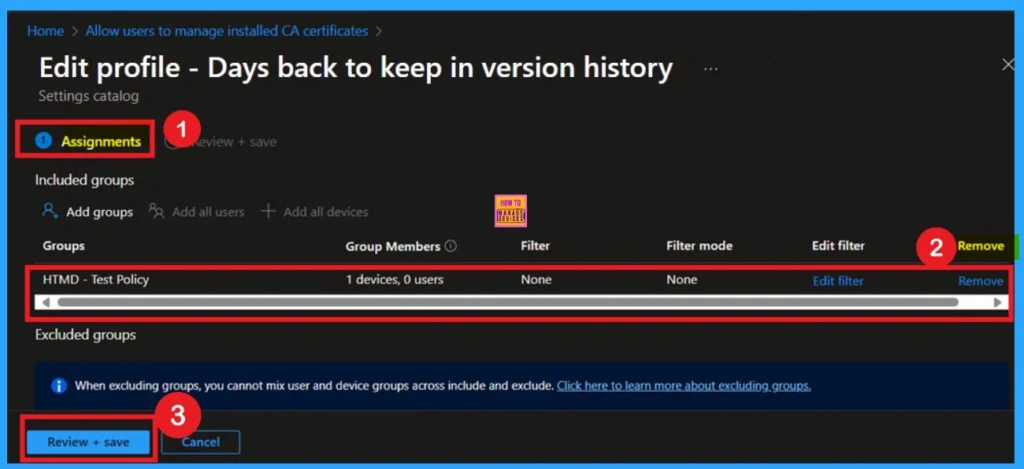 Set Retention Period for OneNote Version History using Intune Policy 13 Set Retention Period for OneNote Version History using Intune Policy- Fig.13