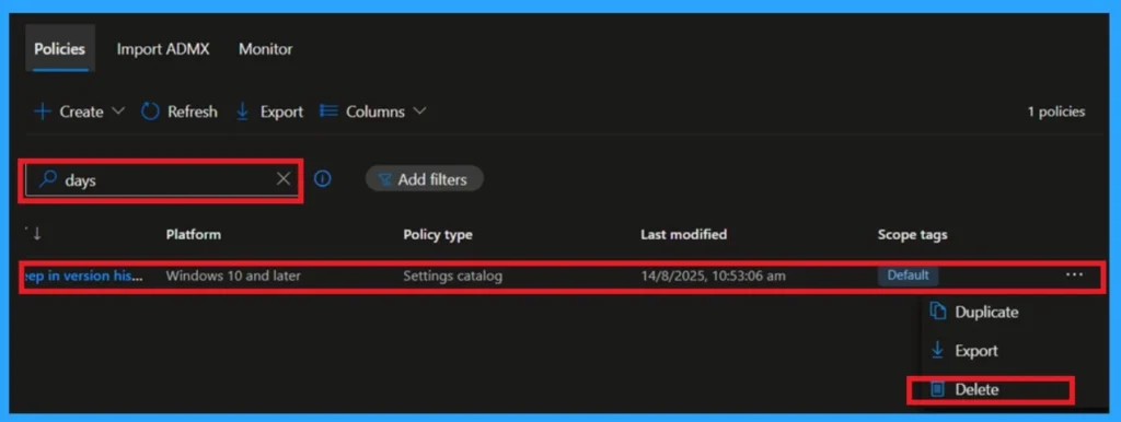 Set Retention Period for OneNote Version History using Intune Policy 12 Set Retention Period for OneNote Version History using Intune Policy - Fig.12