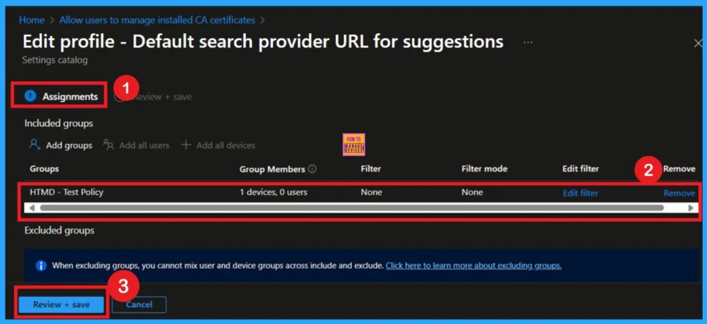 Configuring Default Search Provider Suggestion URL in Microsoft Edge with Intune Policy 11 Configuring Default Search Provider Suggestion URL in Microsoft Edge with Intune Policy -Fig.11