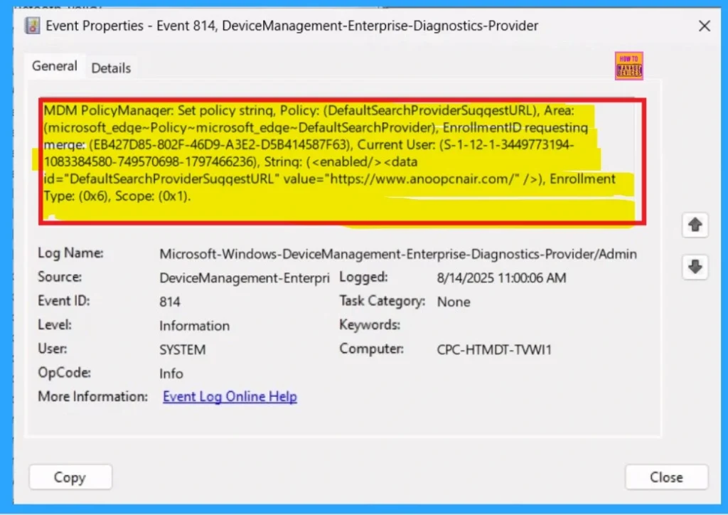 Configuring Default Search Provider Suggestion URL in Microsoft Edge with Intune Policy 10 Configuring Default Search Provider Suggestion URL in Microsoft Edge with Intune Policy -Fig.10