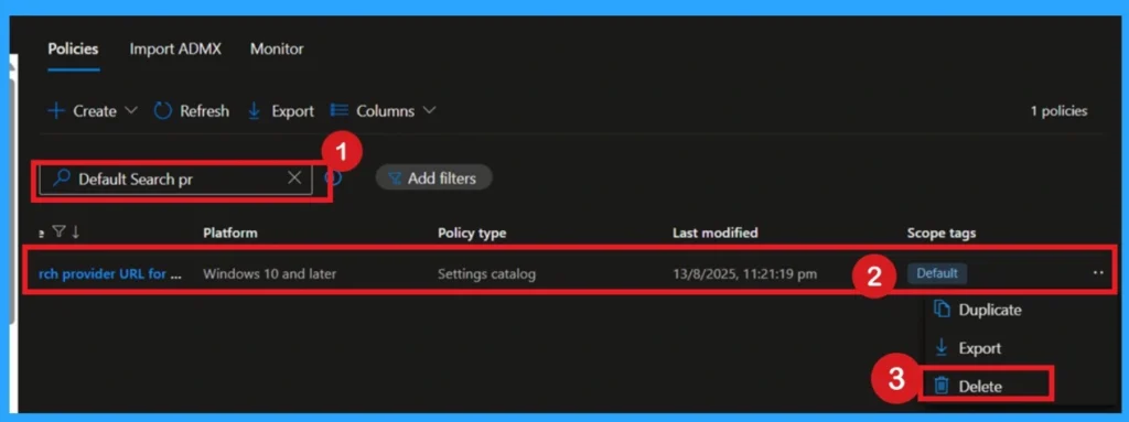 Configuring Default Search Provider Suggestion URL in Microsoft Edge with Intune Policy 12 Configuring Default Search Provider Suggestion URL in Microsoft Edge with Intune Policy -Fig.12