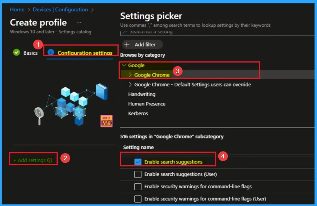 Enable Address Bar Search Suggestion to Optimizing User Experience for Google Chrome Using Intune 4 Enable Address Bar Search Suggestion to Optimizing User Experience for Google Chrome Using Intune - Fig.4