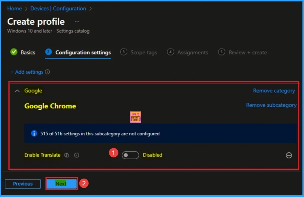 Enable Built-In Translator Option for Webpages in Google Chrome and Microsoft Edge Browser using Intune 5 Enable Built-In Translator Option for Webpages in Google Chrome and Microsoft Edge Browser using Intune - Fig.5