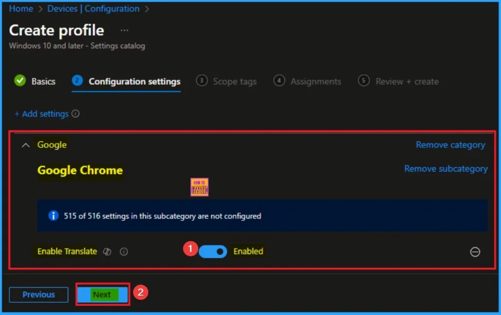 Enable Built-In Translator Option for Webpages in Google Chrome and Microsoft Edge Browser using Intune 6 Enable Built-In Translator Option for Webpages in Google Chrome and Microsoft Edge Browser using Intune - Fig.6