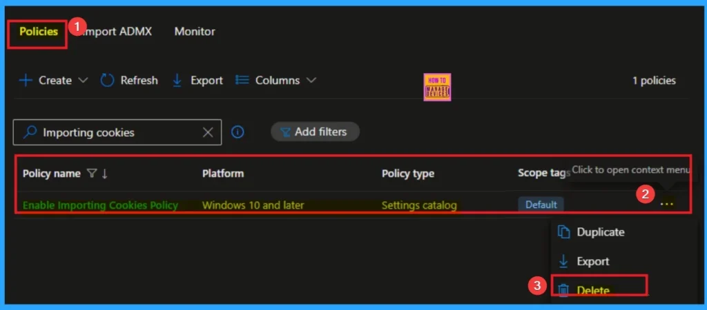 Enable Importing Cookies Policy to Transfer Data from Google Chrome to Microsoft Edge using Intune 13 Enable Importing Cookies Policy to Transfer Data from Google Chrome to Microsoft Edge using Intune - Fig.13