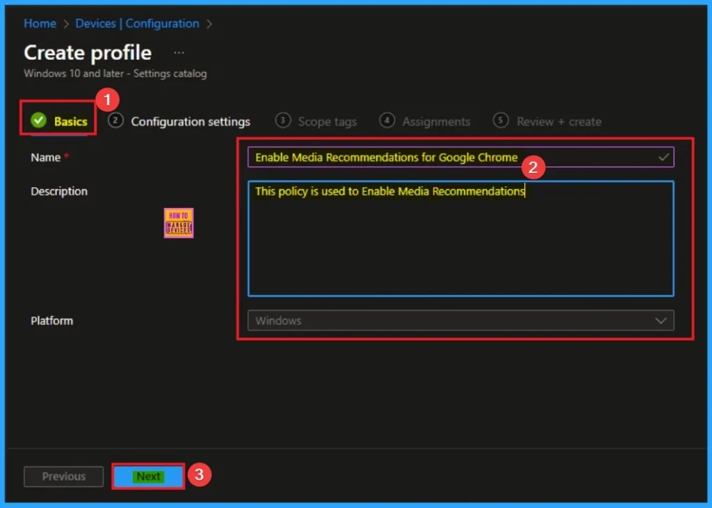 Enable Media Recommendations Policy for User Engagement and Content Discovery in Google Chrome using Intune - Fig.3