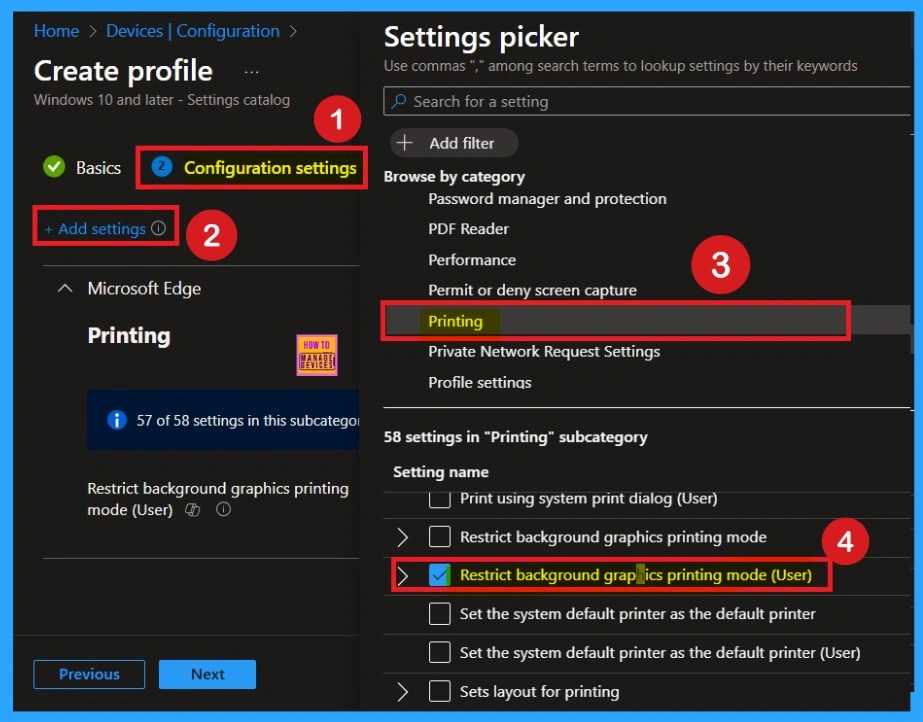 Enable Restrict Background Graphics Printing Mode for MS Edge using Intune Policy 3 Enable Restrict Background Graphics Printing Mode for MS Edge using Intune Policy - Fig.3