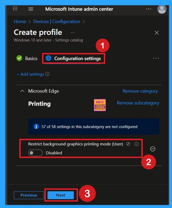 Enable Restrict Background Graphics Printing Mode for MS Edge using Intune Policy 4 Enable Restrict Background Graphics Printing Mode for MS Edge using Intune Policy - Fig.4