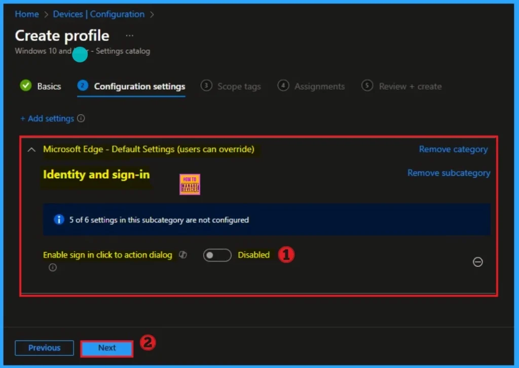 Enable Sign in Click to Action Dialog Policy in MS Edge for Accessing Resources using Intune 6 Enable Sign in Click to Action Dialog Policy in MS Edge for Accessing Resources using Intune - Fig.6