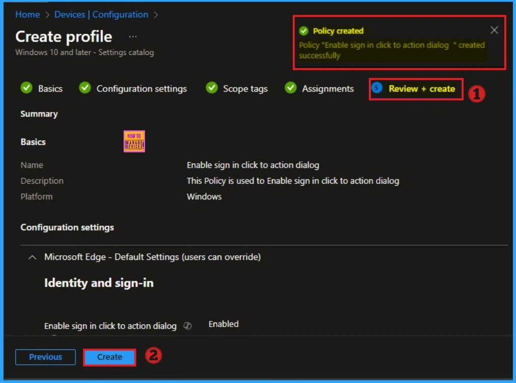 Enable Sign in Click to Action Dialog Policy in MS Edge for Accessing Resources using Intune 10 Enable Sign in Click to Action Dialog Policy in MS Edge for Accessing Resources using Intune - Fig.10