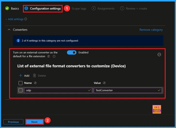 Manage External Converters for File Extensions using Intune Policy 6 Manage External Converters for File Extensions using Intune Policy - Fig.5
