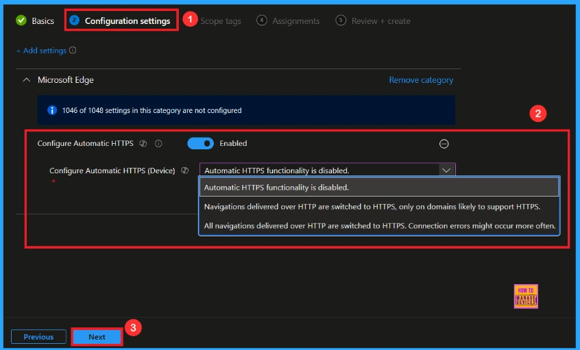 Enable Automatic HTTPS Policy to Switch Connections from HTTP to HTTPS using Intune 6 Enable Automatic HTTPS Policy to Switch Connections from HTTP to HTTPS using Intune - Fig.5