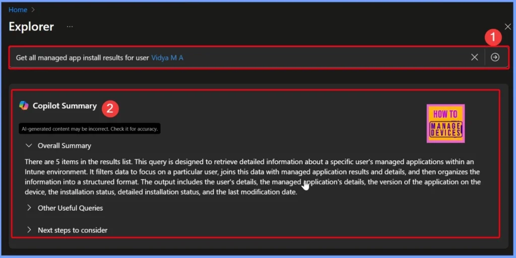 How to Get All Managed App Installation Results for User using Intune Explorer with Security Copilot 5 How to Get All Managed App Installation Results for User using Intune Explorer with Security Copilot - Fig.5