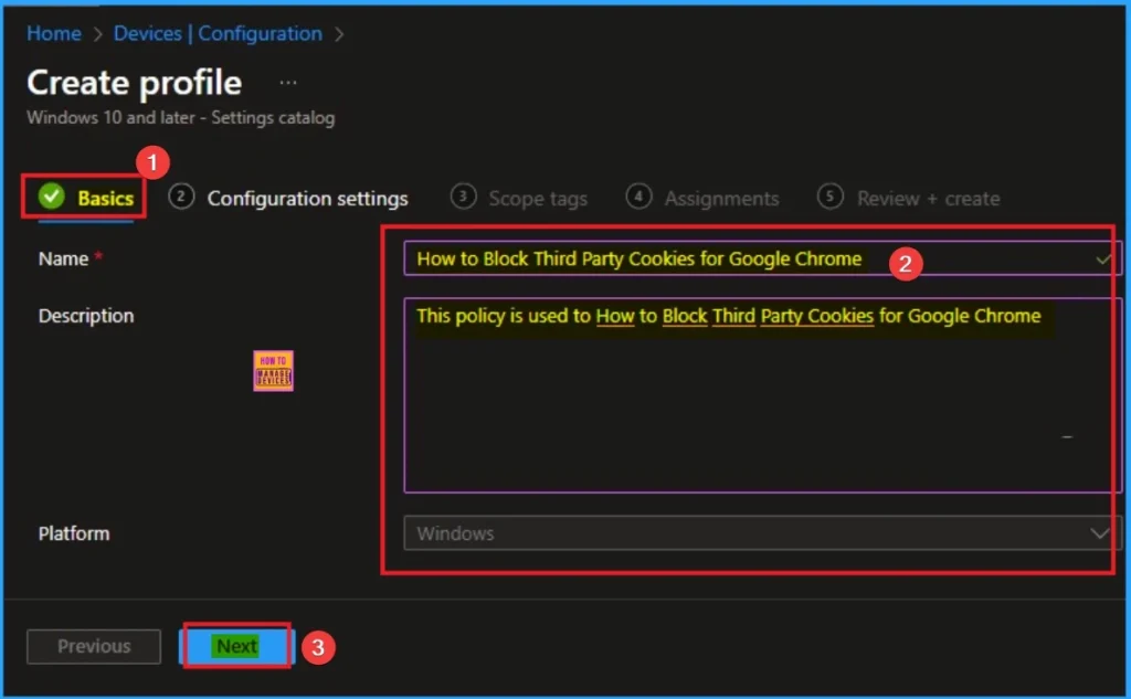 How to Block Third-Party Cookies Policy for Enhanced Security and Privacy in Google Chrome using Intune 3 How to Block Third-Party Cookies Policy for Enhanced Security and Privacy in Google Chrome using Intune - Fig.3