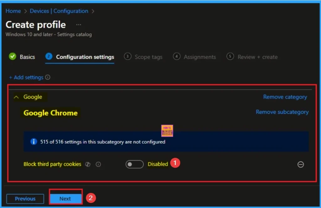 How to Block Third-Party Cookies Policy for Enhanced Security and Privacy in Google Chrome using Intune 5 How to Block Third-Party Cookies Policy for Enhanced Security and Privacy in Google Chrome using Intune - Fig.5