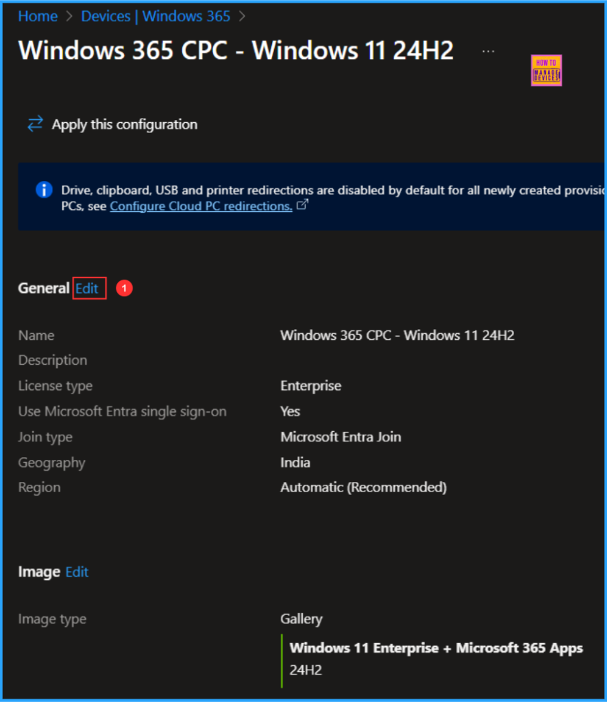 How to Change New South Korea Geography for Windows 365 Cloud PCs using Intune 3 How to Change New South Korea Geography for Windows 365 Cloud PCs using Intune. Fig. 3