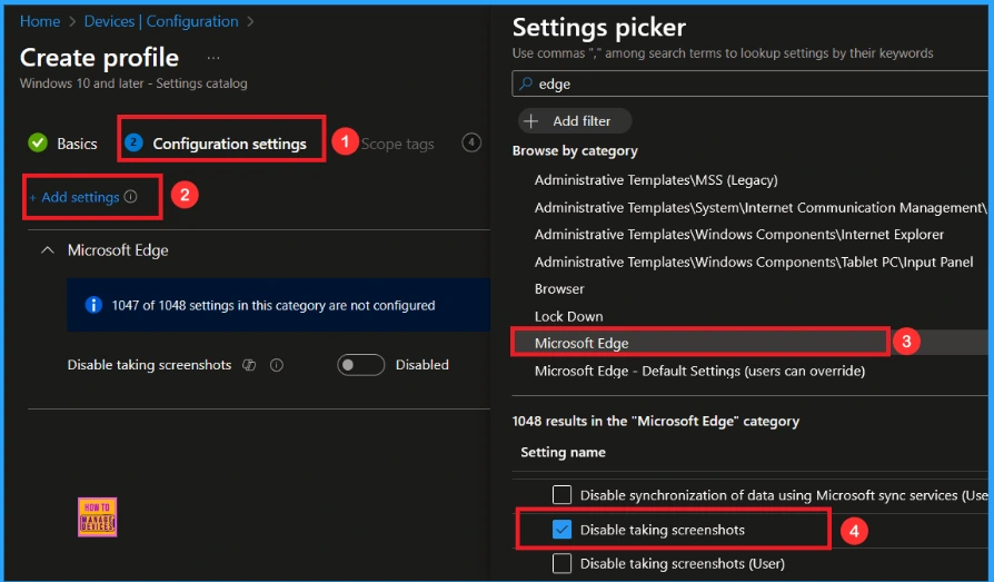 How to Disable Screenshots Policy to Limit Content Capture from Within MS Edge Browser Using Intune 3 How to Disable Screenshots Policy to Limit Content Capture from Within MS Edge Browser Using Intune - Fig.4