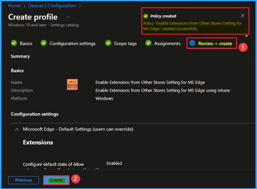 Control Edge Extensions from External Stores using Intune Policy - Fig.9