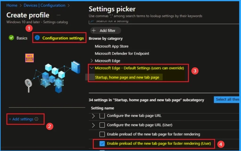 How to Enable Preload of the New Tab Page in Edge for Faster Rendering Using Intune 5 How to Enable Preload of the New Tab Page in MS Edge for Faster Rendering Using Intune - Fig.5