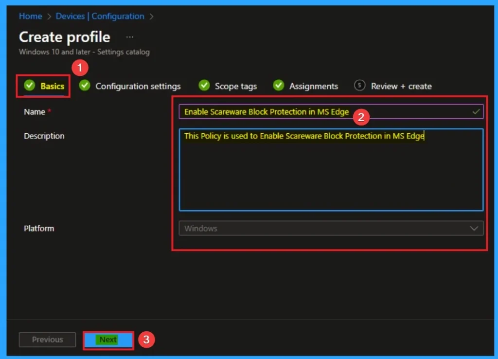 How to Enable Scareware Block Protection in MS Edge Using Intune 3 How to Enable Scareware Block Protection in MS Edge Using Intune - Fig.3