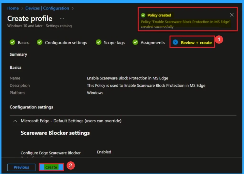 How to Enable Scareware Block Protection in MS Edge Using Intune 9 How to Enable Scareware Block Protection in MS Edge Using Intune - Fig.9