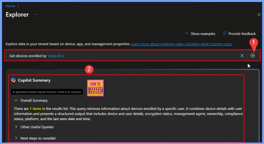 How to Get Device Enrollment Details by User in Intune Explorer with Security Copilot 5 How to Get Device Enrollment Details by User in Intune Explorer with Security Copilot - Fig.5