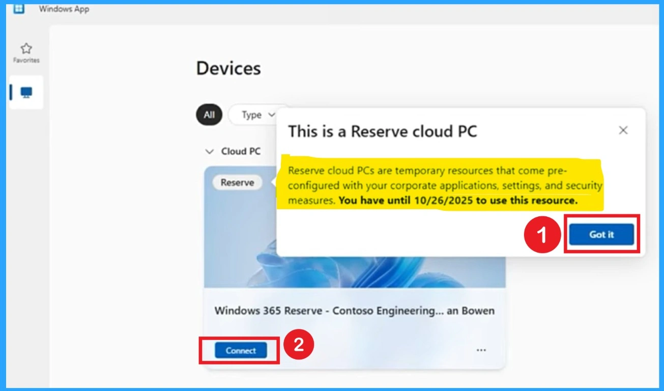 Windows 365 Reserve Get Up to 10 Days of Cloud PC Access During Laptop Downtime - Fig.5 Creds to MS