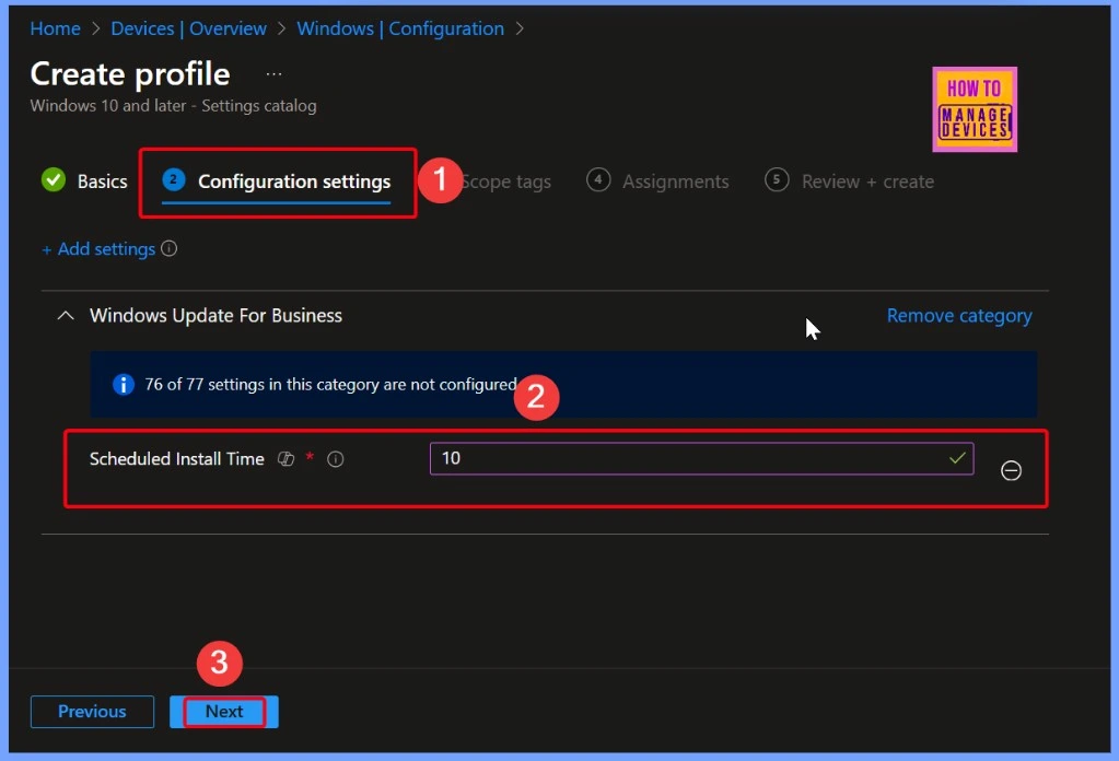 How to Configure Scheduled Install Time for Windows Updates using Intune Policy 6 How to Configure Scheduled Install Time for Windows Updates using Intune Policy - Fig.6