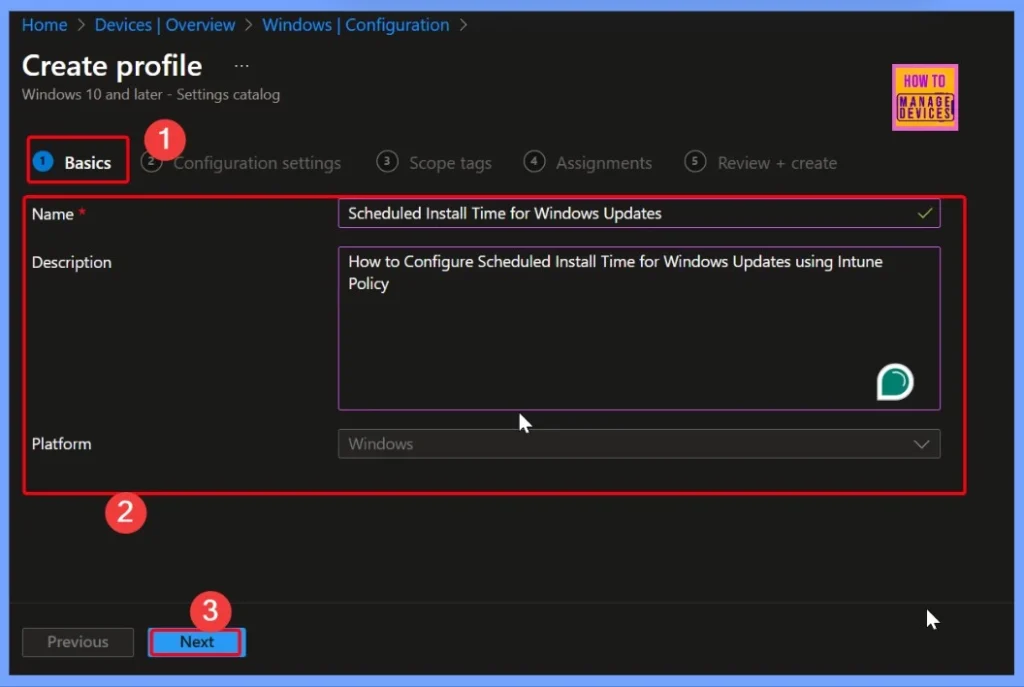 How to Configure Scheduled Install Time for Windows Updates using Intune Policy 2 How to Configure Scheduled Install Time for Windows Updates using Intune Policy - Fig.2