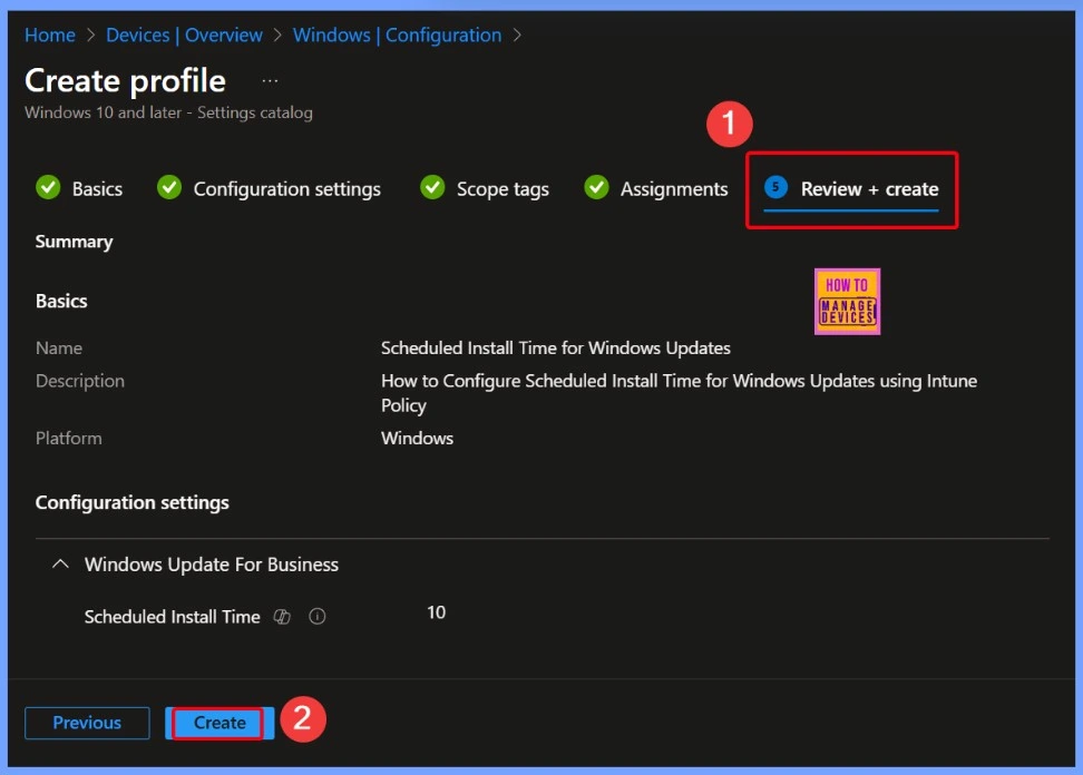 How to Configure Scheduled Install Time for Windows Updates using Intune Policy 9 How to Configure Scheduled Install Time for Windows Updates using Intune Policy - Fig.9