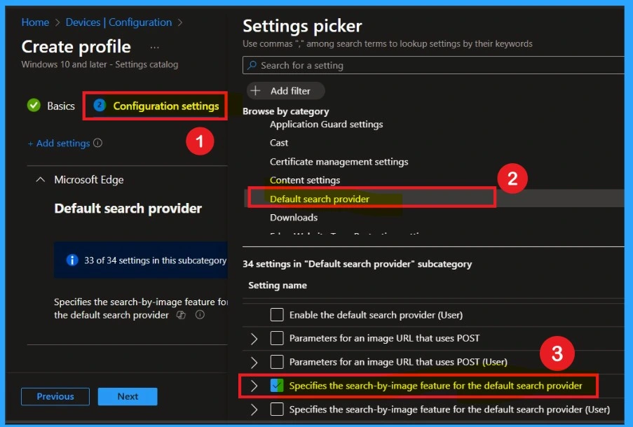 Configure Visual Search for Edge Default Search Provider using Intune Policy 3 Configure Visual Search for Edge Default Search Provider using Intune Policy - Fig.3