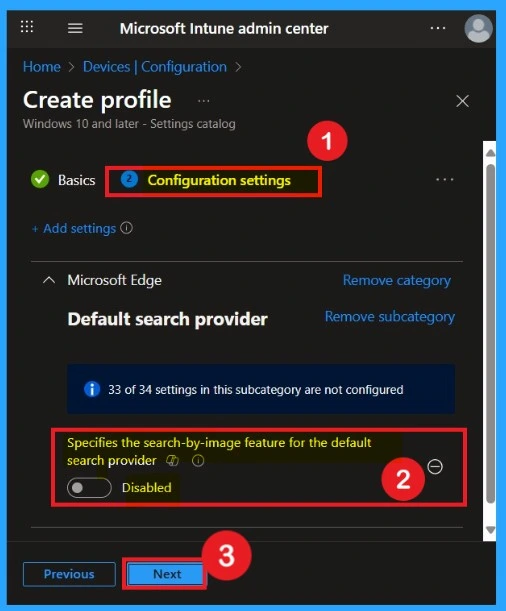 Configure Visual Search for Edge Default Search Provider using Intune Policy 4 Configure Visual Search for Edge Default Search Provider using Intune Policy - Fig.4