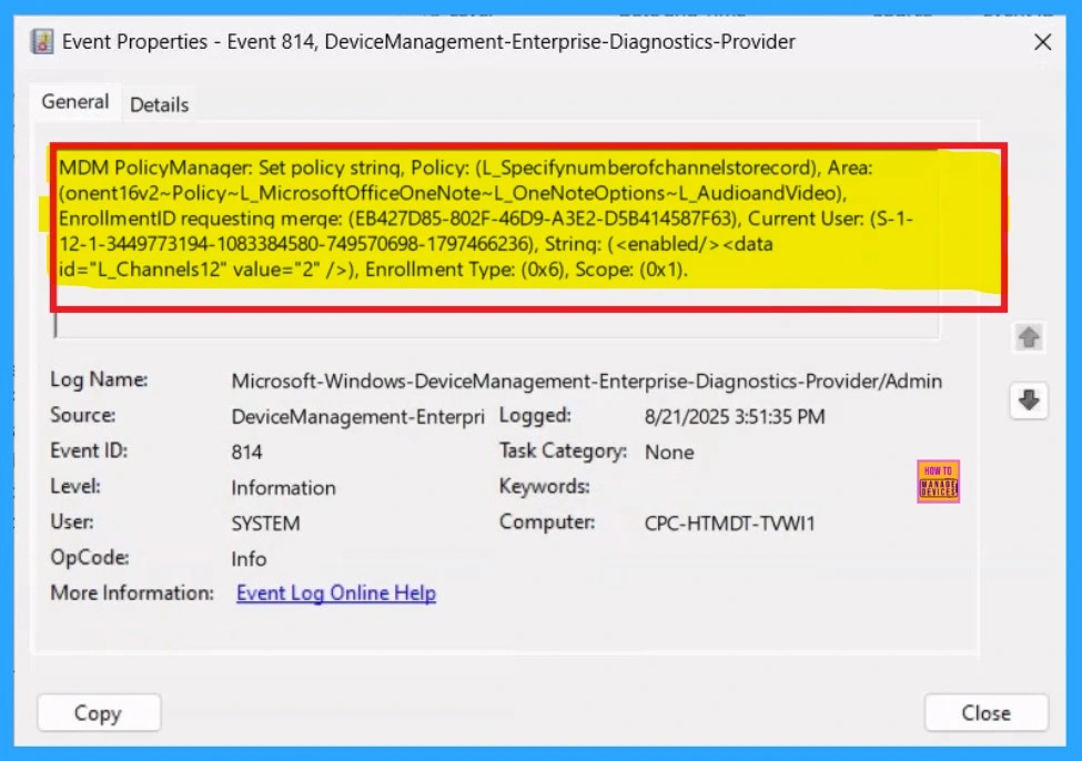 Manage Audio Channel Settings for OneNote via Intune Policy 10 Manage Audio Channel Settings for OneNote via Intune Policy - Fig.10