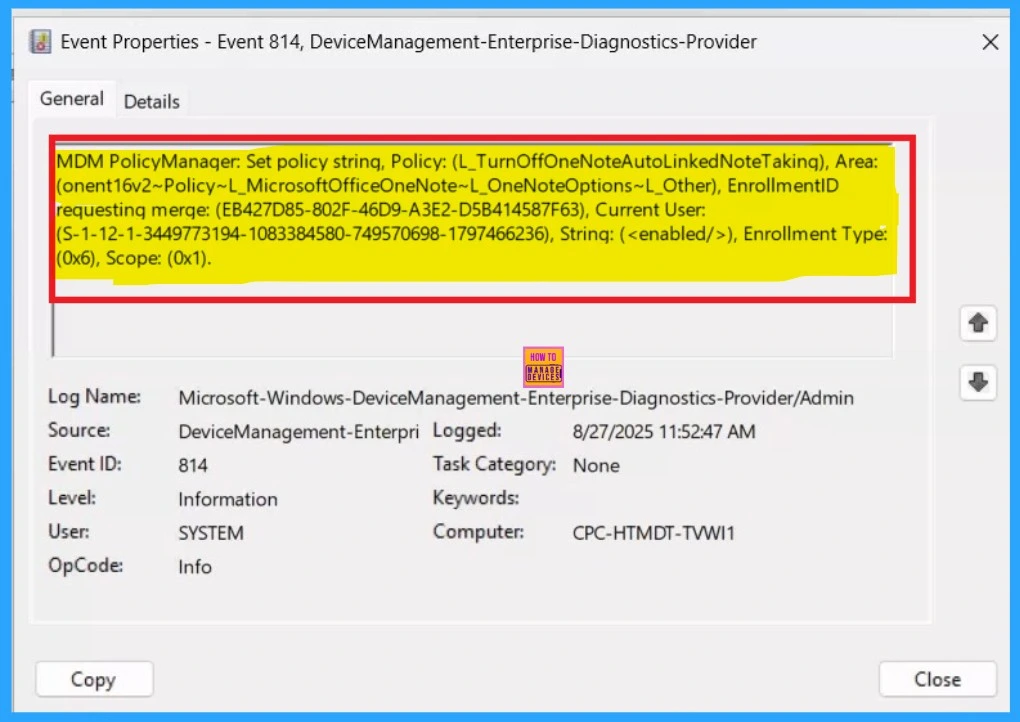 Turn off OneNote Auto-Linked Note Taking policy using Intune Policy 10 Turn off OneNote Auto-Linked Note Taking policy using Intune Policy -Fig.10