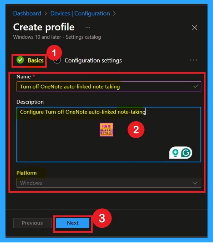 Turn off OneNote Auto-Linked Note Taking policy using Intune Policy 2 Turn off OneNote Auto-Linked Note Taking policy using Intune Policy -Fig.2
