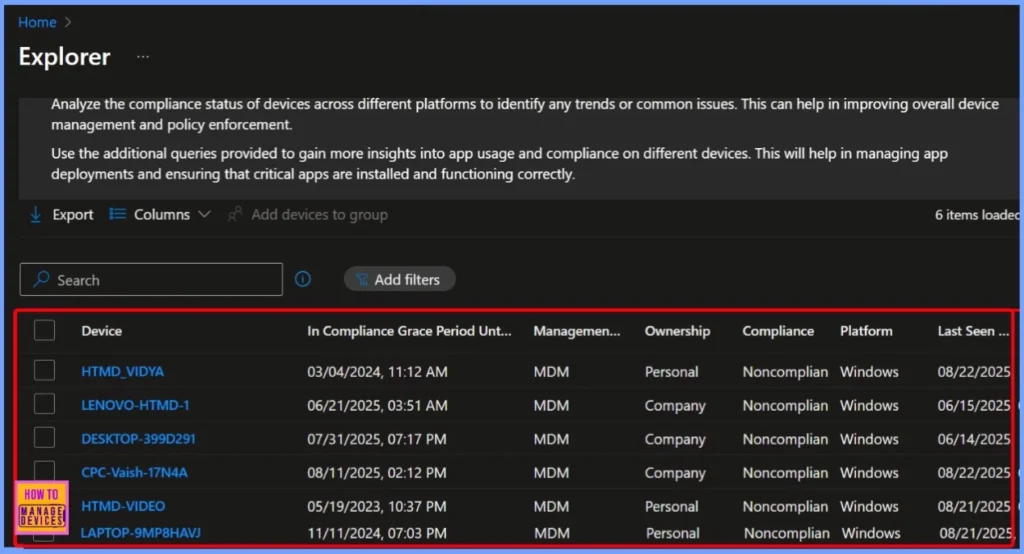 Track Windows Devices with Compliance Grace Period Ending Before a Set Date in Intune Copilot Explorer 6 Track Windows Devices with Compliance Grace Period Ending Before a Set Date in Intune Copilot Explorer - Fig.6