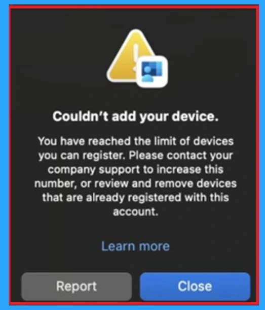 Troubleshooting the Intune Device Limit Issue on macOS 2 Troubleshooting the Intune Device Limit Issue on macOS -Fig.2 Creds Tto MS