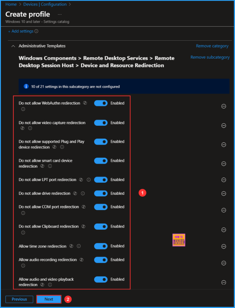 Best Method to Enable and Disable Windows 365 Cloud PCs Redirections using Intune 7 Best Method to Enable and Disable Windows 365 Cloud PCs Redirections using Intune. Fig. 7
