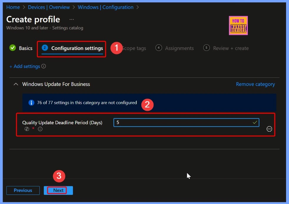 How to Set Deadline for Automatic Installation of Quality Updates on Windows Devices using Intune 6 How to Set Deadline for Automatic Installation of Quality Updates on Windows Devices using Intune - Fig.6