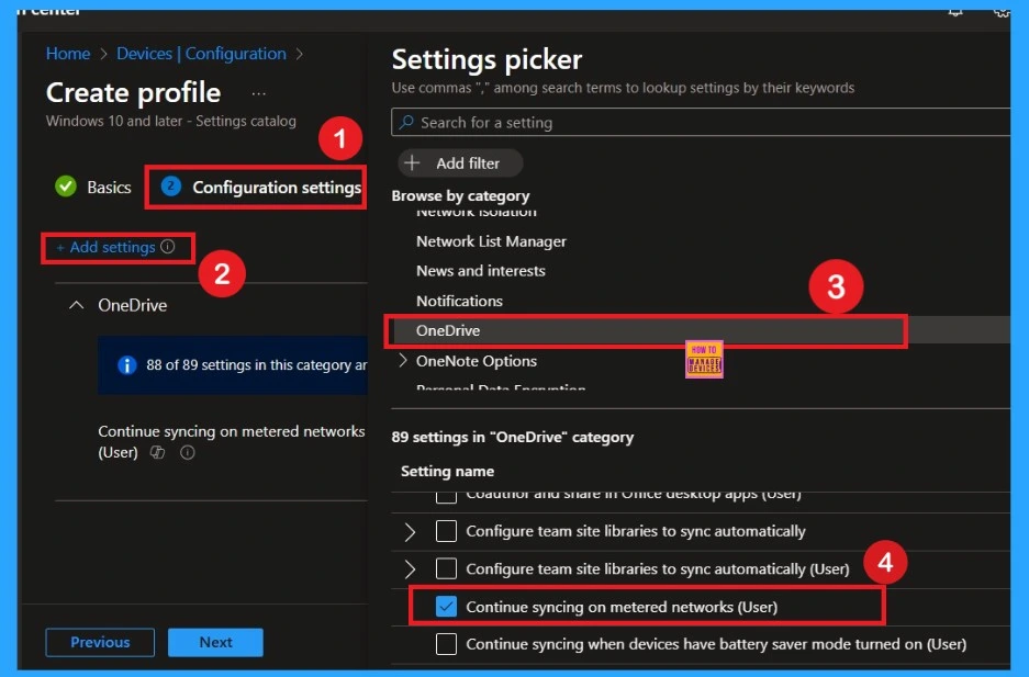 How to Continue Syncing on Metered Networks on OneDrive using Intune Policy 3 How to Continue Syncing on Metered Networks on OneDrive using Intune Policy - Fig.3