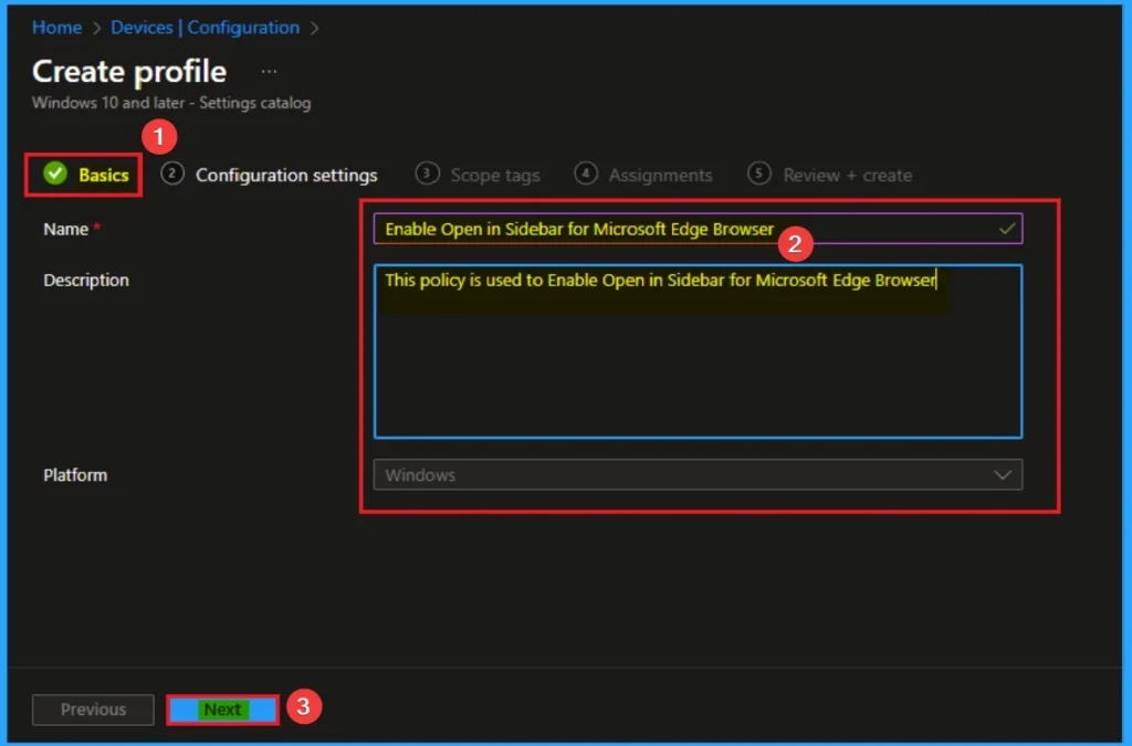 Control Access to Open in Sidebar for Microsoft Edge Browser using Intune 3 Control Access to Open in Sidebar for Microsoft Edge Browser using Intune - Fig.3