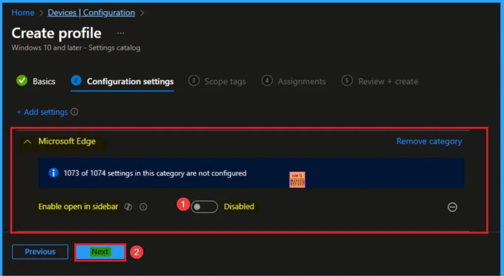 Control Access to Open in Sidebar for Microsoft Edge Browser using Intune 5 Control Access to Open in Sidebar for Microsoft Edge Browser using Intune - Fig.5