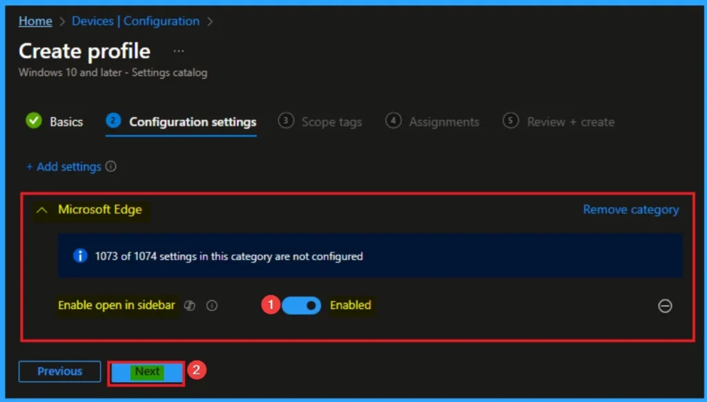 Control Access to Open in Sidebar for Microsoft Edge Browser using Intune 6 Control Access to Open in Sidebar for Microsoft Edge Browser using Intune - Fig.6