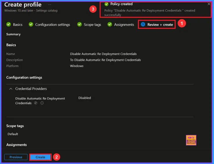 Enable Autopilot Reset Credential Provider Visibility Policy in Windows to Manage Device Refresh using Intune 9 Enable Autopilot Reset Credential Provider Visibility Policy in Windows to Manage Device Refresh using Intune - Fig.8