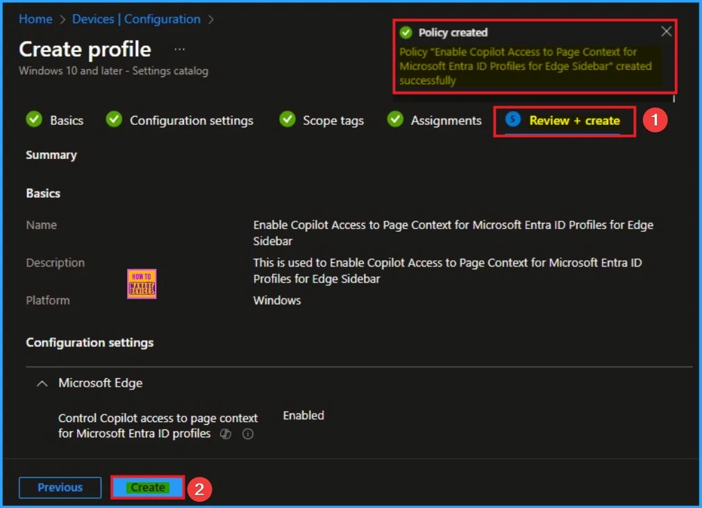 Enable Copilot Access to Page Context for Microsoft Entra ID Profiles for Edge Sidebar using Intune 9 Enable Copilot Access to Page Context for Microsoft Entra ID Profiles for Edge Sidebar using Intune - Fig.9