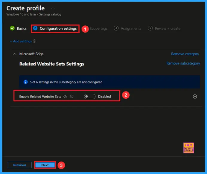 Manage Third-Party Cookies in MS Edge with Related Websites Sets Policy using Intune 5 Manage Third-Party Cookies in MS Edge with Related Websites Sets Policy using Intune - Fig.4