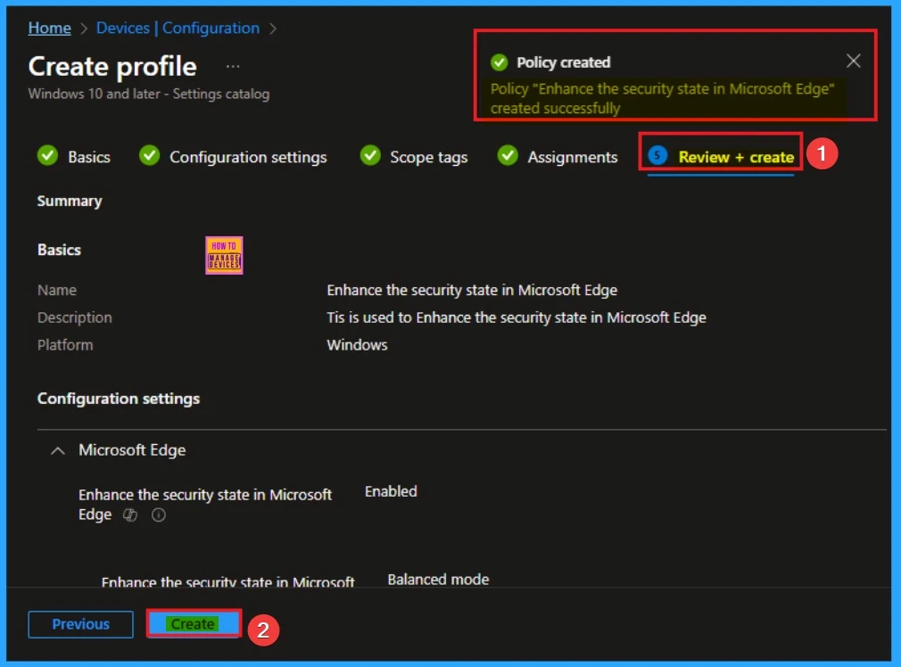 Enable Security State Policy to Prevent Data Leakage in MS Edge Browser using Intune 9 Enable Security State Policy to Prevent Data Leakage in MS Edge Browser using Intuned Browser Security using Intune - Fig.9