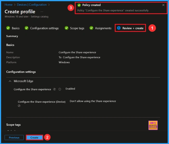 Control Sharing Options using Intune for Microsoft Edge Browser on Windows Devices 9 Control Sharing Options using Intune for Microsoft Edge Browser on Windows Devices - Fig.8
